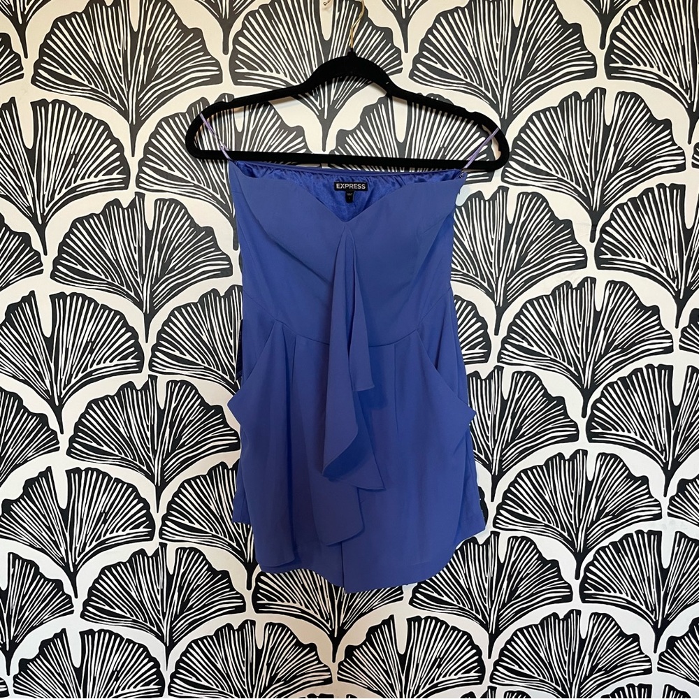 Express Periwinkle Ruffle Romper - Picture 2 of 7